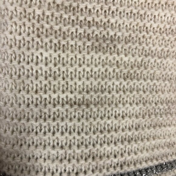 Bella Amore Italy Wool Alpaca Blend Cream Metallic Silver Knit Scoop Neck Sz S - Picture 9 of 14